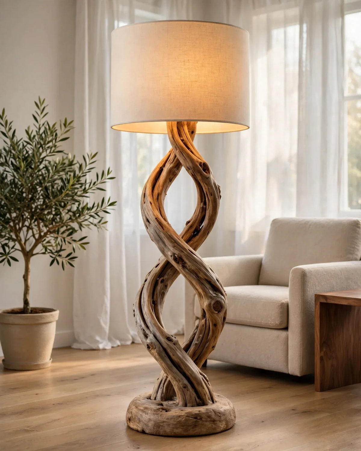 Intertwined Driftwood Floor Lamp