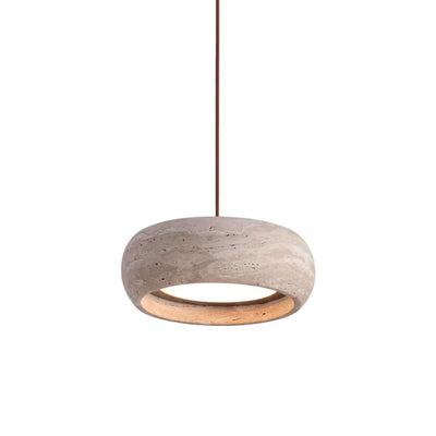 Modern Travertine Pendant Light, Dimmable with Remote Control