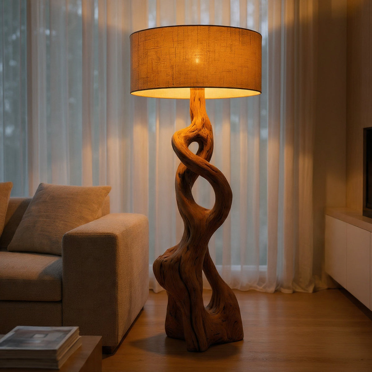 Aura Sculptural Driftwood Floor Lamp