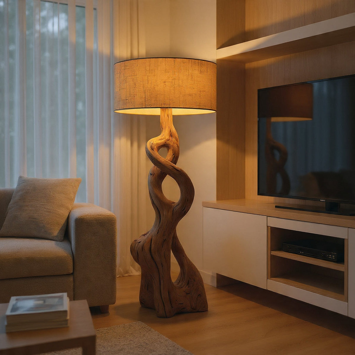 Aura Sculptural Driftwood Floor Lamp