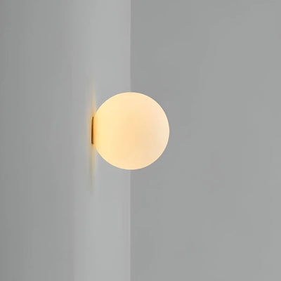 Minimalist Frosted Glass Wall Light With Iron Base