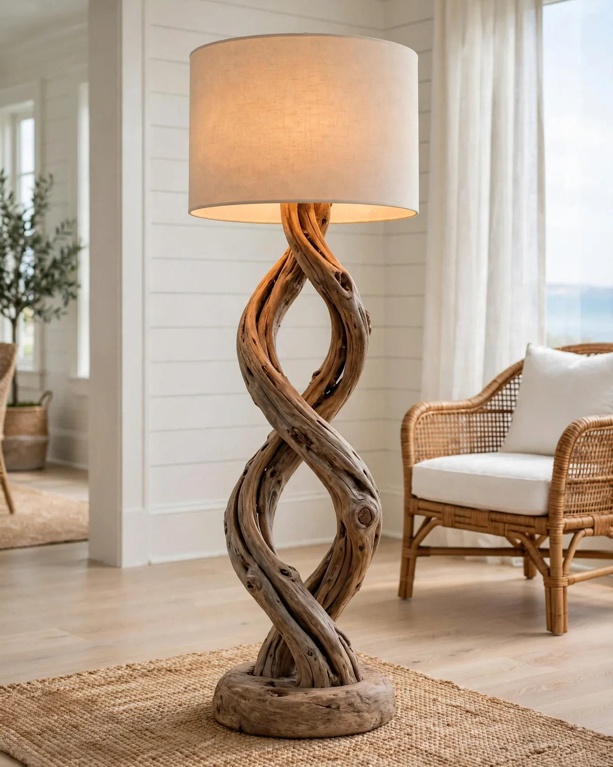 Intertwined Driftwood Floor Lamp
