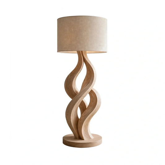 Modern Wave Solid Ash Wood Floor Lamp